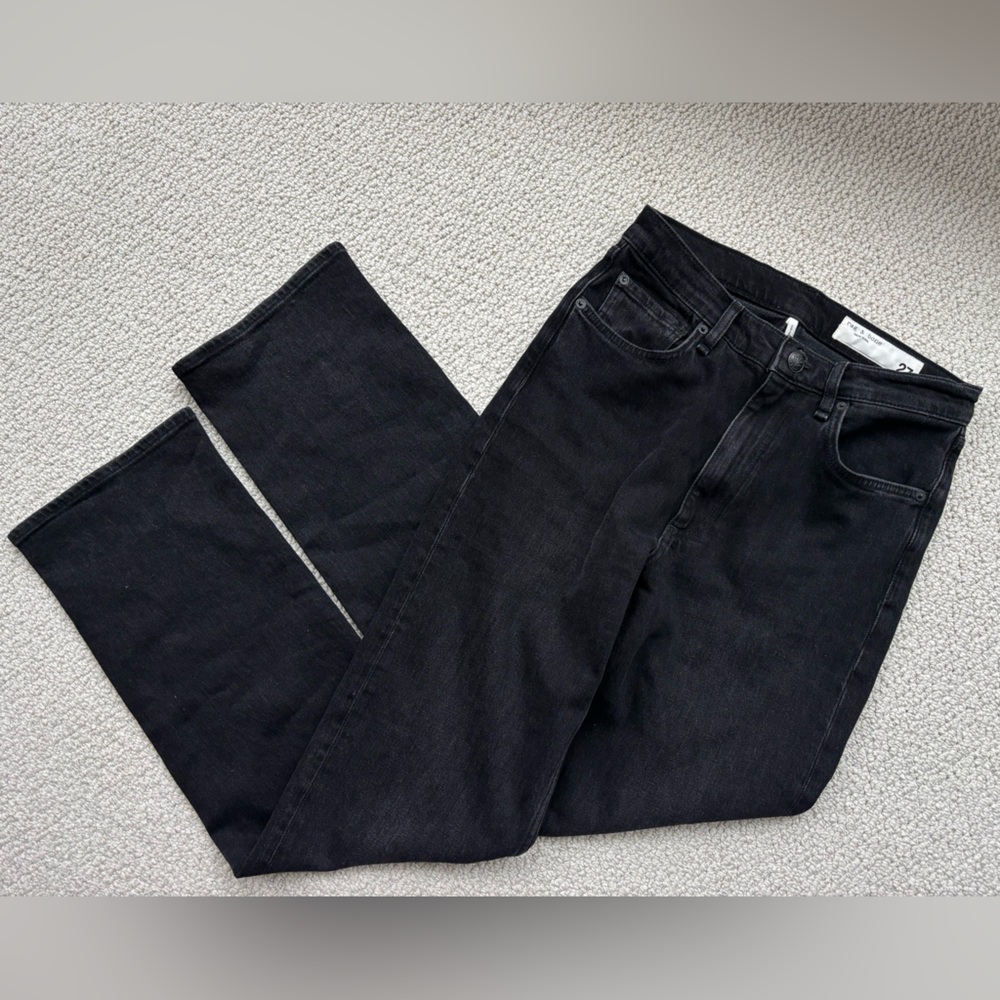 rag & bone Black Harlow mid rise full length jeans